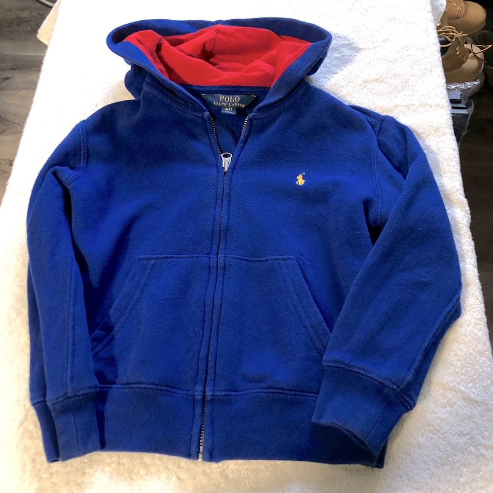 Polo by Ralph Lauren Kids Royal Blue Hoodie with Red Lining